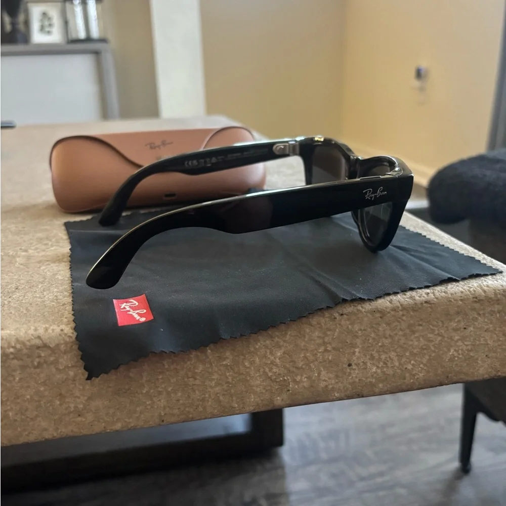 Ray-Ban Black Sunglasses with Tan Case